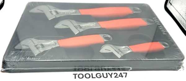 SNAP ON TOOLS USA 6" 8" 10" 12" Flank Dr Plus Adjustable Wrench Set FADH704C O