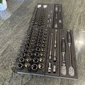 Snap-on 106 pc 3/8” & 1/4” dark titanium sae metric foam tool set