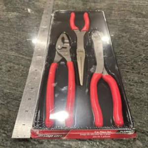 Snap On pl330acf 3 pc long nose pliers set sealed red