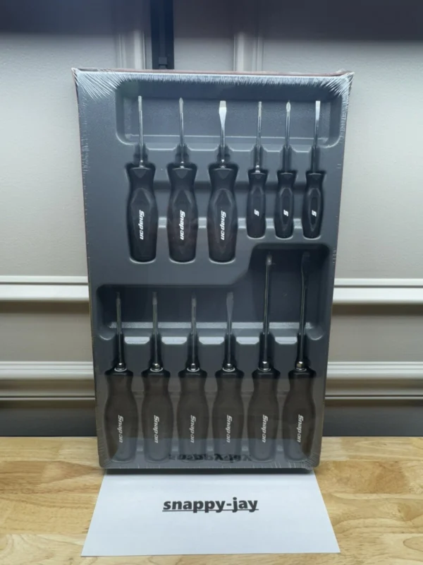 Snap-on Tools NEW 12pc BLACK Soft Grip Combo Screwdriver Set - SGDXW120B