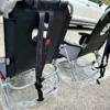 x2 Snap-On Cornhole Black Beach Chairs Corn Hole Snap On w/Bags Fold Up NOB READ