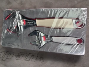 Snap-on 2pc 6" 10" Adjustable Wrench Spanner Pro Fi Foam Set Dark Titanium Grey