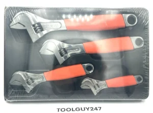SNAP ON TOOLS USA 6" 8" 10" 12" Flank Dr Plus Adjustable Wrench Set FADH704C O