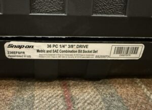 Snap On Tools NEW 236EFSFR 36pc 1/4" 3/8" Drive Metric / SAE Bit Socket Set USA