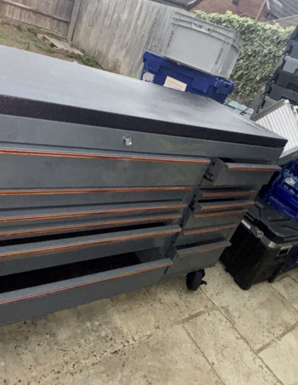 Snap On Toolbox Roll Cab 73" Storm Grey Armoured Rhino Worktop KRA2423