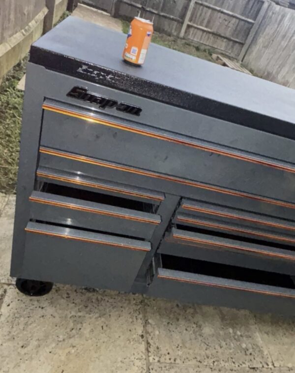 Snap On Toolbox Roll Cab 73" Storm Grey Armoured Rhino Worktop KRA2423