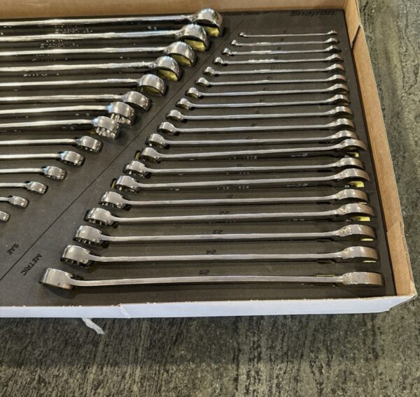 New Snap-on™ SOEXFSET1BG 38-piece MASTER Flank Drive Plus Wrench GREEN Foam Set