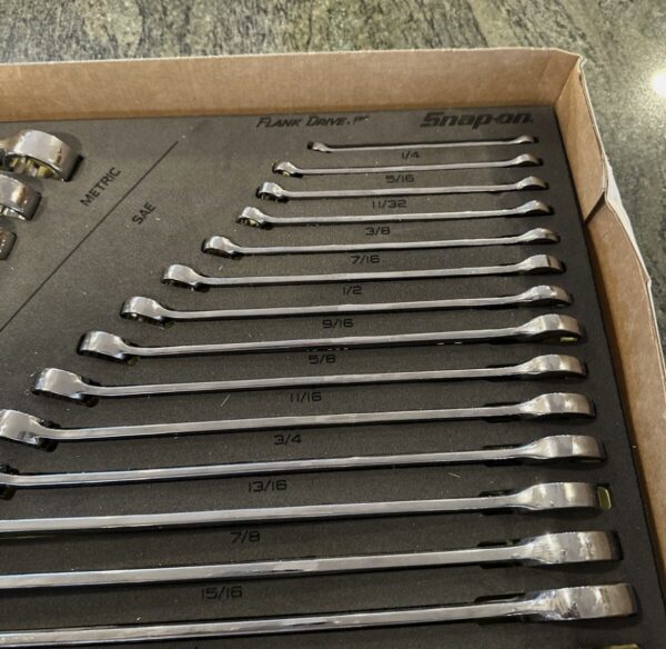 New Snap-on™ SOEXFSET1BG 38-piece MASTER Flank Drive Plus Wrench GREEN Foam Set